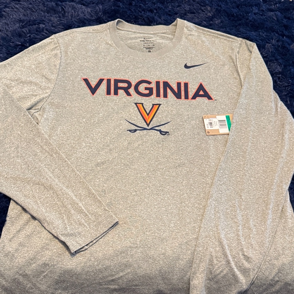 Nike Heather Gray Virginia Long Sleeve Tee